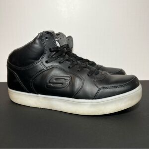 Boys SKECHERS Energy Lights Black Lace Up Sneakers / Size 6